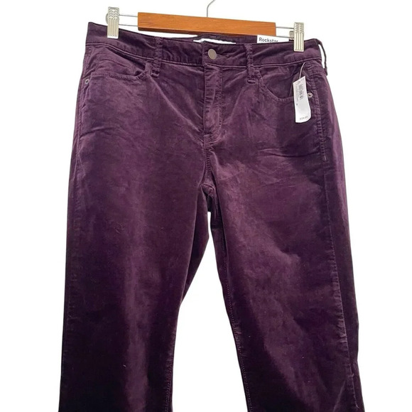 Old Navy Rockstar Super Skinny‎ Velvet Wine Pants Size 8 NWT - Picture 3 of 6